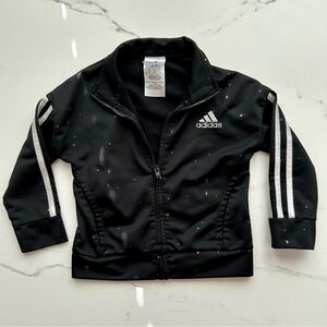 Adidas Girls Black Zip Up Track Jacket Star Print Size 2T
